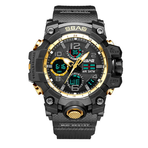 2022 SBAO Sport Watch Men Digital LED Electronic Military Watches TPU