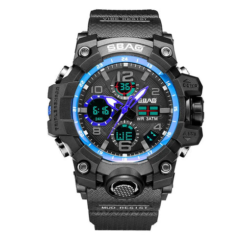 2022 SBAO Sport Watch Men Digital LED Electronic Military Watches TPU