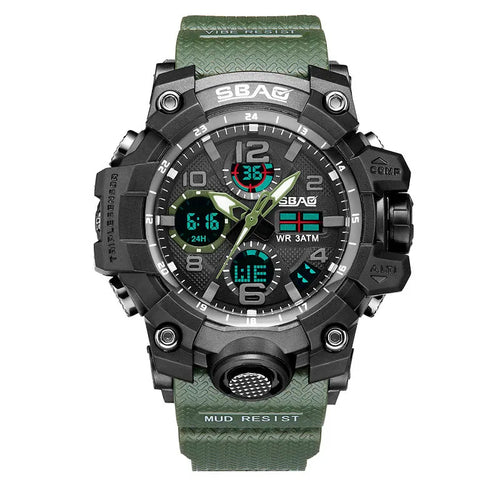 2022 SBAO Sport Watch Men Digital LED Electronic Military Watches TPU