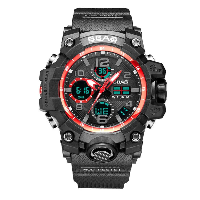 2022 SBAO Sport Watch Men Digital LED Electronic Military Watches TPU