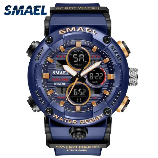 SMAEL Stopwatch Big Dial Clock For Male relogio masculino Men Watches