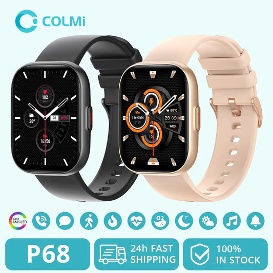 COLMI P68 Smartwatch 2.04'' AMOLED Screen 100 Sports Modes 7 Day